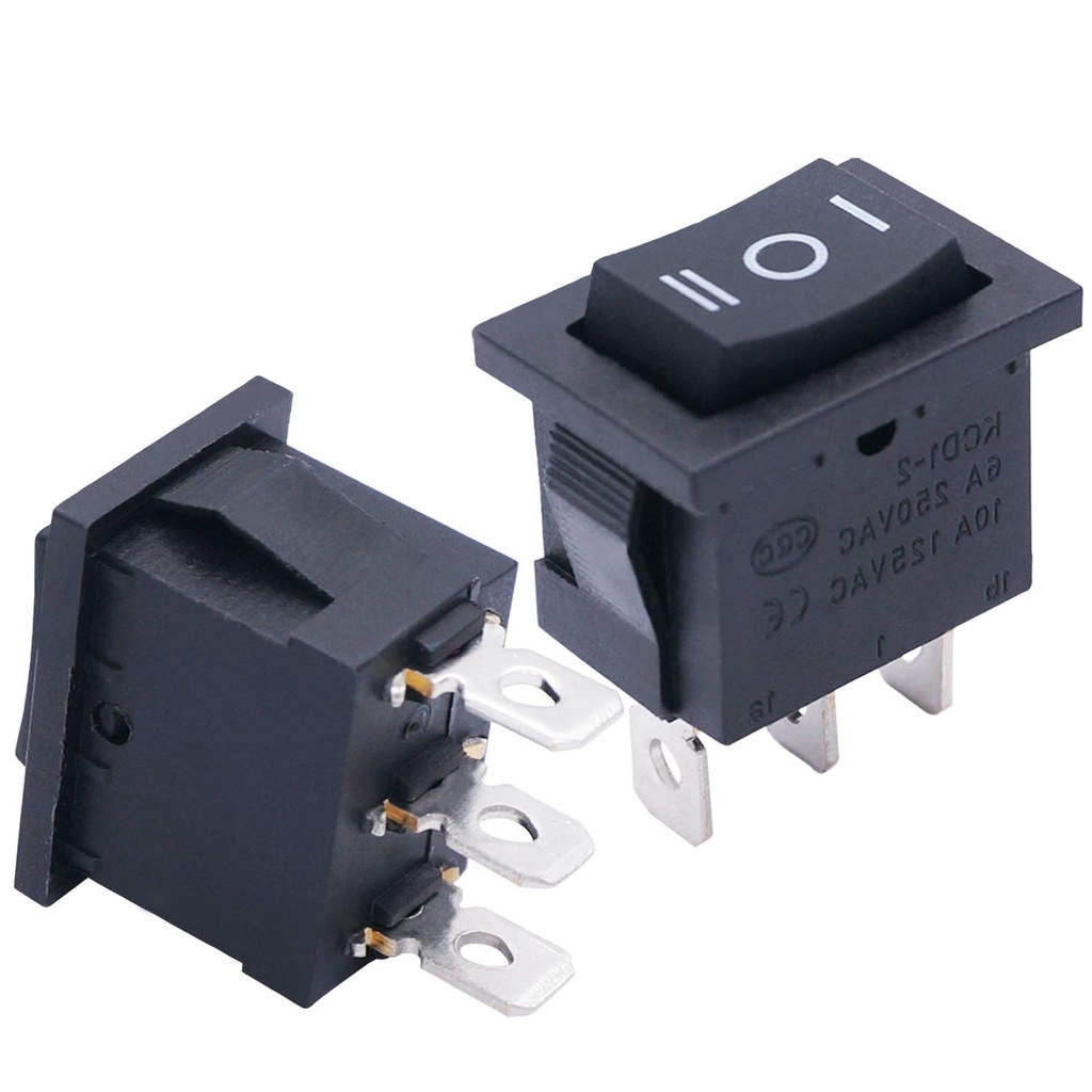 Switch ON/OFF/ON KCD1 6A Dim:18*12mm