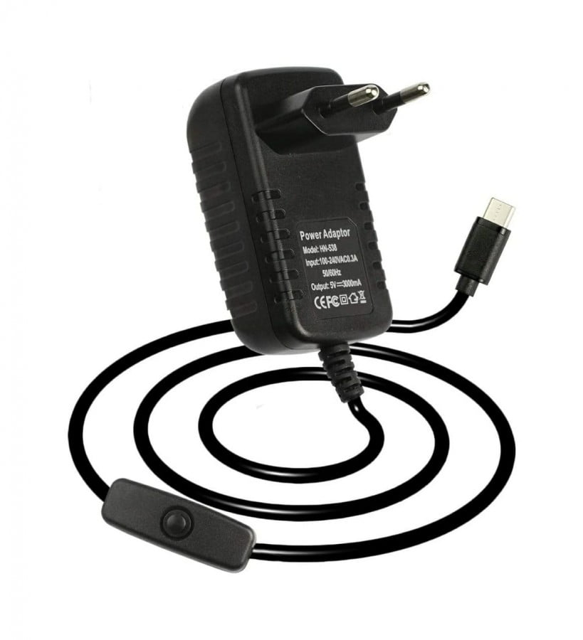 Adapter 5V 3A Type-C With On/Off Switch for Raspberry Pi 4