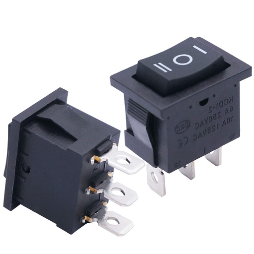 Switch ON/OFF/ON KCD1 6A Dim:18*12mm